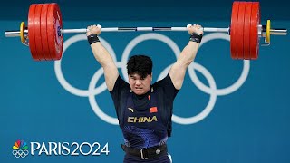 Chinas Liu Huanhua wins mens 102kg gold with a herculean effort  Paris Olympics  NBC Sports [upl. by Nylitak]