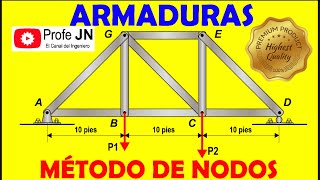 Estática Armaduras método de nodos [upl. by Karas]