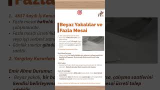 Beyaz yakalıların fazla mesai ücreti hakkı var mı öneçıkar keşfetedüş işçiler işçihakları [upl. by Tobit]