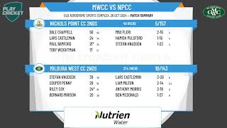 Mildura West CC 2nds v Nichols Point CC 2nds [upl. by Whitehurst]