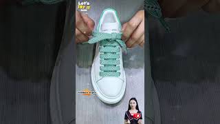 Stylish sneaker laces tying Fashion shoelaces McQueen shoelaces shorts [upl. by Elwin]