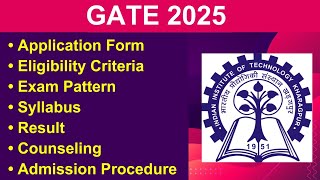 GATE 2025  Eligibility Criteria Exam Date Application form Syllabus Exam Pattern [upl. by Bettye]