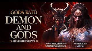 Gods Raid New Character Demon Swordman amp Vishnu Update [upl. by Naoh]