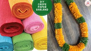 How to make Garland using Crepe PaperDIY Paper Streamer GarlandToran IdeaDIY Paper Flower Garland [upl. by Cecily453]