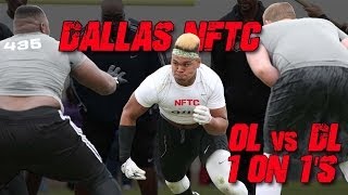 Dallas OL vs DL 1 on 1s  2014 Nike Football Training Camp [upl. by Ebbie652]