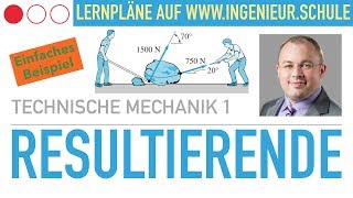 Resultierende für das zentrale Kräftesystem berechnen Aufgabe – Technische Mechanik 1 [upl. by Granthem]