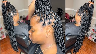 Long Passion Twists Tutorial With Base Wrapped [upl. by Harmonie]