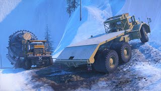 Snowrunner Mods  Berliet T100 6x6 Pulling  Heavy Pacific p16 8x8 Giant Fuel Tanker Semitrailer [upl. by Deste]