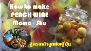 เหล้าจ๋า เหล้าลูกท้อ ลูกพีช ทำง่ายมาก บอกหมดทุกเคล็ดลับและวิธีทำ Peach Liqueur MOMO  SHU Recipe [upl. by Ingaberg]