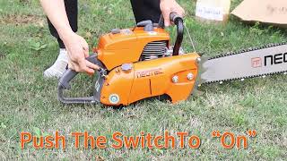 Neotec Chainsaw NS8105 How to Start [upl. by Woodruff]