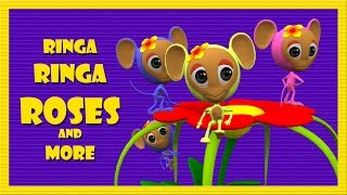 Ringa Ringa Roses  3D Animation  English Nursery Rhymes for Children [upl. by Nemajneb]