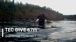 Tec diving training Chepstow 67 m trimix [upl. by Ainadi]