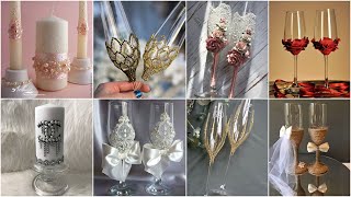 Beautiful DIY Wedding Decor Ideas DIY Candle amp Champagne Flutes Wedding [upl. by Namialus]