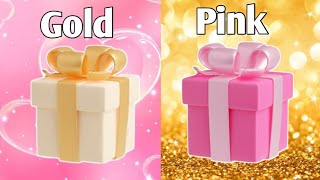 Choose Your Gift Pink vs Gold 💝🪙 2 gift box challenge chooseyourgift [upl. by Anawed]