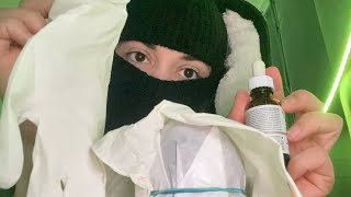 ASMR XS White latex gloves VS baking paper mic cover amp OIL [upl. by Newfeld]