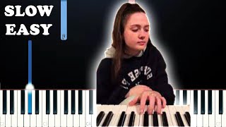 2 days into college  Aimee Carty SLOW EASY Piano Tutorial [upl. by Ellenor]