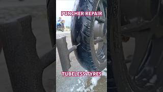 Puncher Repair Tubeless tyre  How to Tubelss Tyre Puncher Repair puncher tyres [upl. by Cerelia]