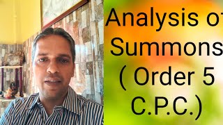 Analysis of Summons Order V C PC [upl. by Netsrejk]