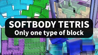 Softbody Tetris Compilation  Only one type of block [upl. by Mehala]