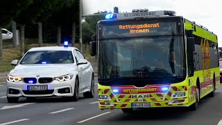 Verletzten durch Fettexplosion in Eisarena  Einsatzfahrten Feuerwehr Rettungsdienst und THW [upl. by Ogires]