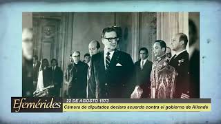 Gobierno de Allende declarado inconstitucional por el 63 de Chile 22081973 [upl. by Wilburt127]