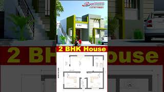 Vasthu tamil house plans  2 bhk north facing vasthu plan and elevation  shorts [upl. by Enitnelav566]