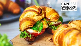 Caprese Croissant Sandwich Recipe  Croissant Breakfast Sandwich  Mozzarella Croissant Sandwich [upl. by Okkin]