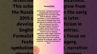 What is formalism in literature ugcnet ugcnetexam literary facts ugcnetset [upl. by Bogart]