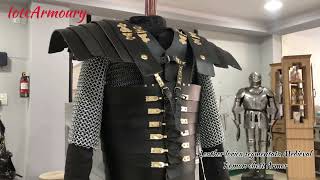 Medieval Roman Leather Lorica Segmentata Armor Costume [upl. by Sharleen]