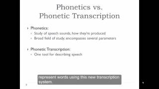 Phonology and Phonetic Transcription Part 1 Introduction [upl. by Sundin]