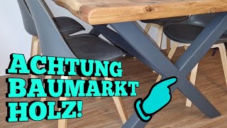 DIY Gestell für meinen Massivholz Tisch selber bauen  Achtung Baumarkt Holz [upl. by Dilaw681]