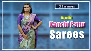 Beautiful Kanchi Pattu SareesShe Needs Saree World [upl. by Fredrika]