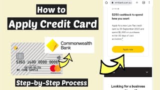 Apply for Commbank Credit Card  How to apply for Commonwealth credit card online [upl. by Feer66]