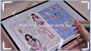 ASMR🎧 Digital Journal w Me on iPad Pro🌸Free Goodnotes Templates [upl. by Sirod]