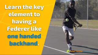 Tennis Backhand Learn the key element to having a Federer like one handed backhand [upl. by Ahsiekram]