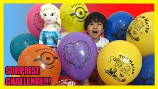 TOYS SURPRISES GIANT BALLOON DROP POP CHALLENGE with Ryan [upl. by Enalda]