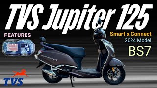 2024 Tvs Jupiter 125 Smart x Connect Full Detailed Review  Bs7 E20 Latest model [upl. by Ahsiekam473]