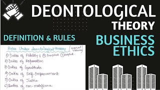 Deontological theory deontology ethics businessethics business bba mba bcom justice theory [upl. by Venice463]