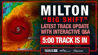 BREAKING quotBIG SHIFTquot IN TRACK Hurricane Miltons New Cone with Live QampA  Tracking the Tropics [upl. by Darla]