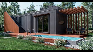 Shipping Container House Design – One Bedroom – A Quiet Place to Live  40 ft HC [upl. by Burlie252]