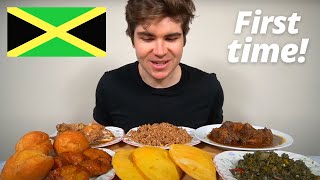 First time Eating JAMAICAN FOOD Mukbang Feast [upl. by Ki455]