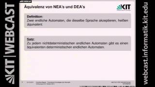 02 Endliche Automaten und Reguläre Sprachen Nichtdeterministische endliche Automaten [upl. by Giralda914]