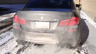 BMW F10M5 Eisenmann Race Exhaust at 20 degrees [upl. by Gifford660]