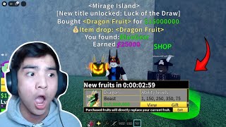 Hunting 50 Hours Mirage Island To Get New DRAGON FRUIT From Advanced Fruit Dealer in Blox Fruits [upl. by Velda]