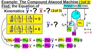 Physics 68 Lagrangian Mechancis 13 of 25 The Compound Atwood Machine 3 of 3 [upl. by Reinaldos]