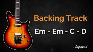 Hard Rock Backing Track Jam in E Minor  Em Em C D  100 BPM  Guitar Backing Track [upl. by Johathan]