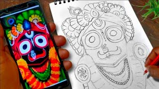 Lord Jagannath Oil Pastel Drawing  rath yatra drawing [upl. by Aiello]