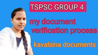 TSPSC GROUP 4 CERTIFICATE VERIFICATIONKAVALSINA DOCUMENTS TSPSC [upl. by Airak]