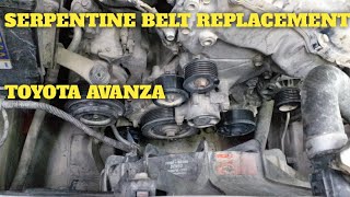 Serpentine belt replacement Toyota Avanza Paano magpalit ng engine belt Toyota Avanza [upl. by Florri]