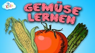 Gemüse Lernvideo für Kinder und Kleinkinder Lebensmittel  Gemüsesorten lernen deutsch [upl. by Chap]